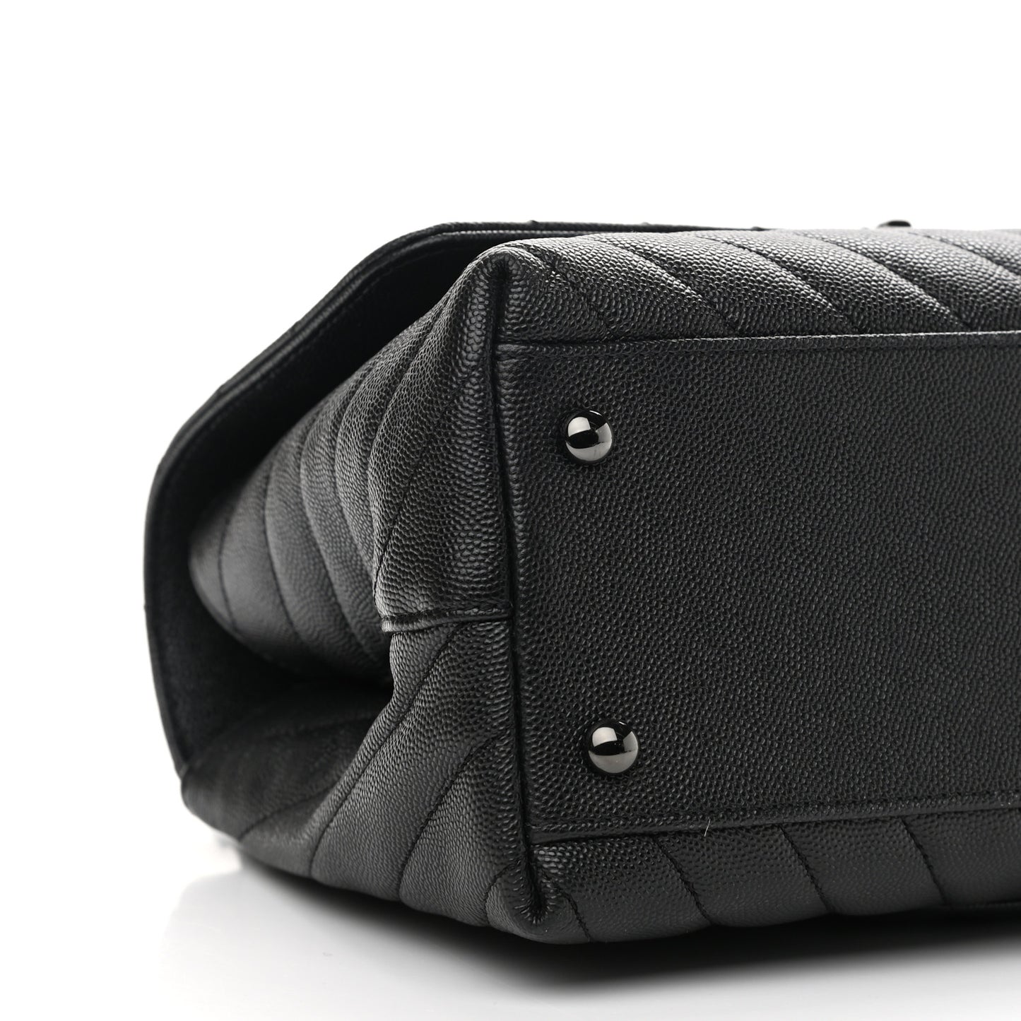 Caviar Chevron Quilted Small Coco Handle Flap So Black