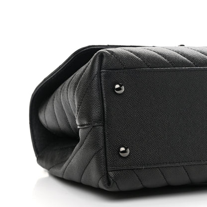 Chanel Caviar Chevron Quilted Small Coco Handle Flap So Black 9 of 10