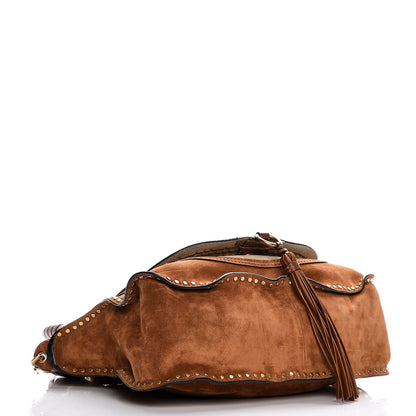 Chloe Suede Calfskin Braided Medium Marcie Satchel Caramel 5 of 12