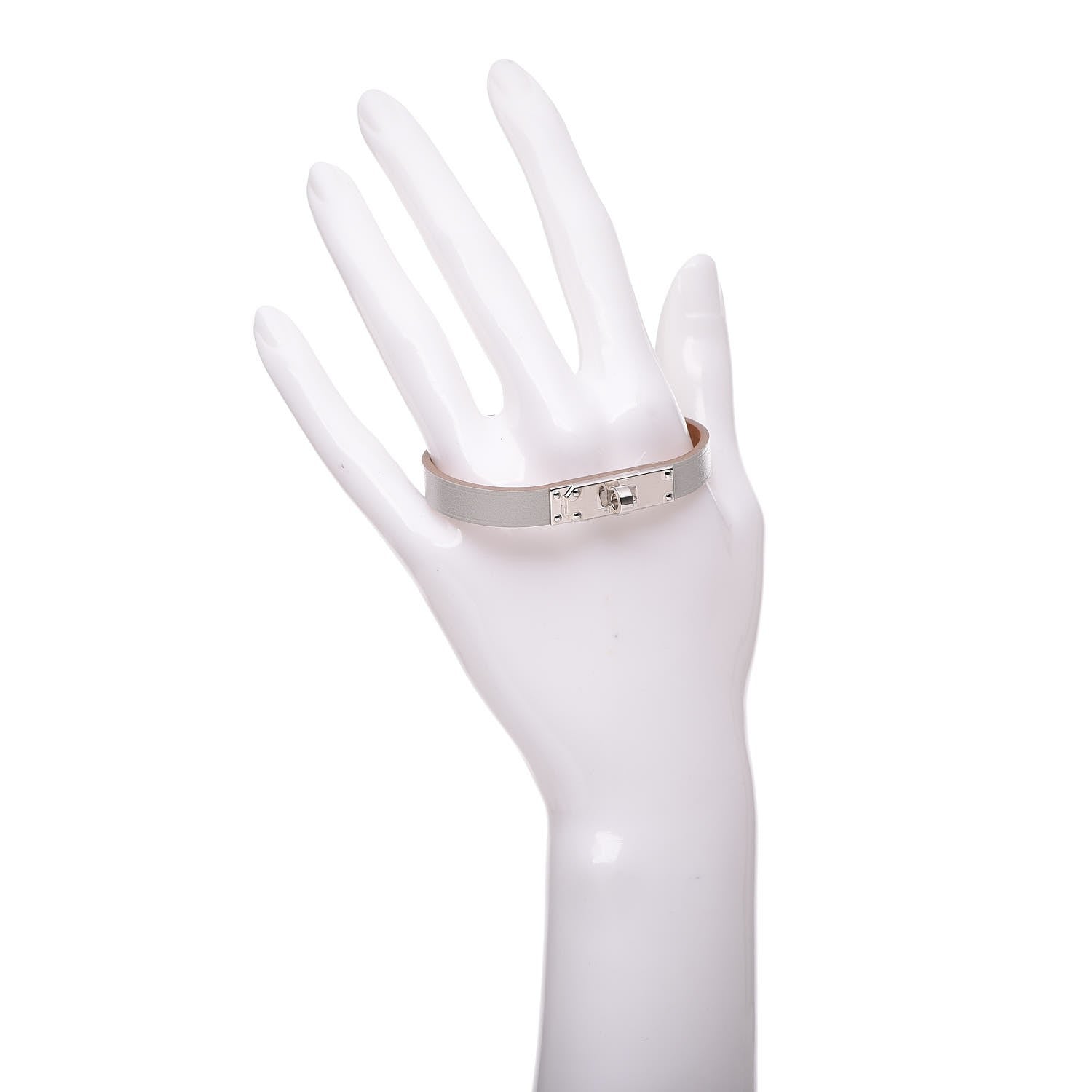Hermes Tadelakt Micro Kelly Bracelet S Gris Perle 2 of 7