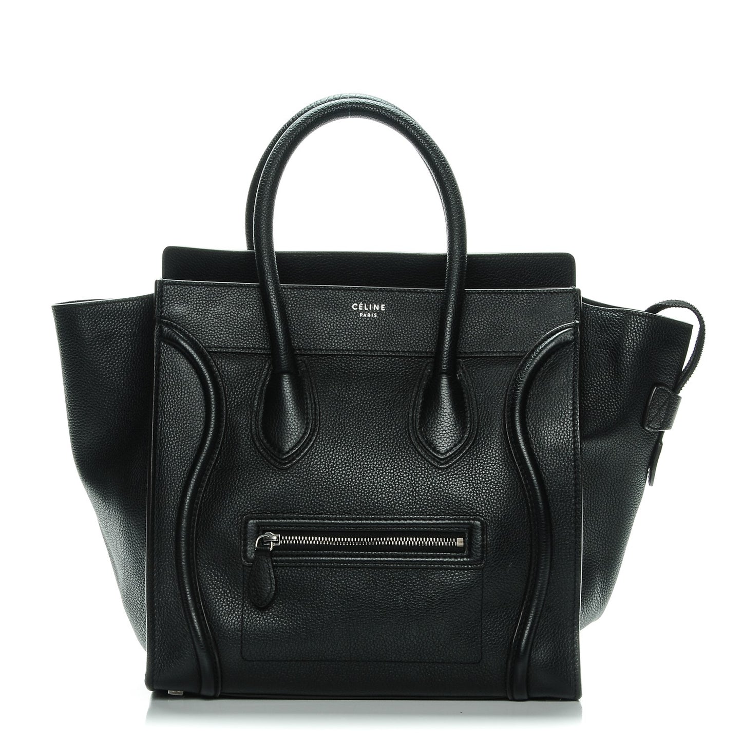 Drummed Calfskin Mini Luggage Black