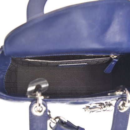 Christian Dior Lambskin Cannage Small Lucky Badges My Lady Dior Navy 5 of 16