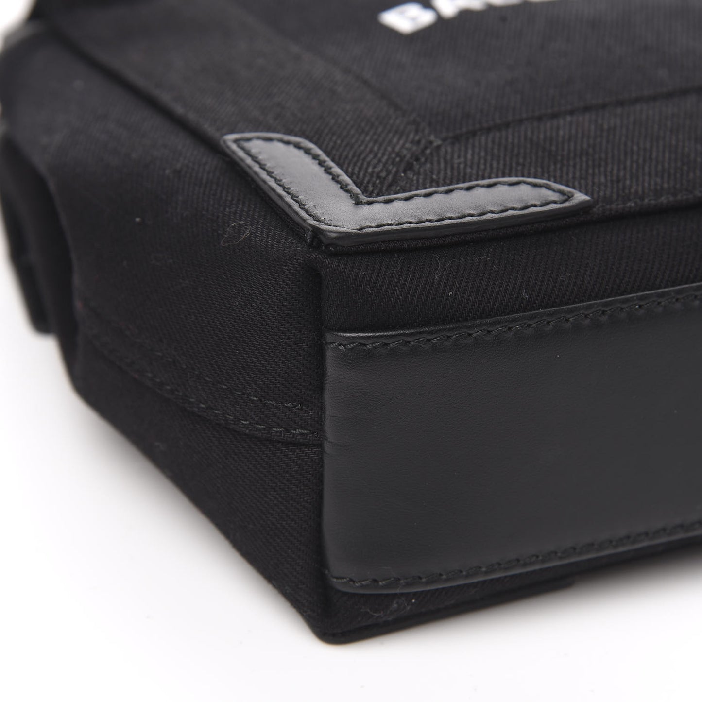 Cotton Canvas Calfskin Navy Cabas XS Black