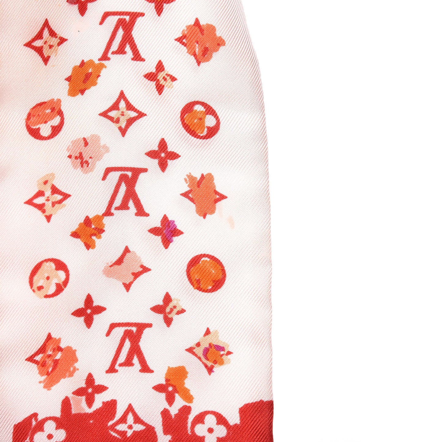 Silk Monogram Splash Bandeau Red