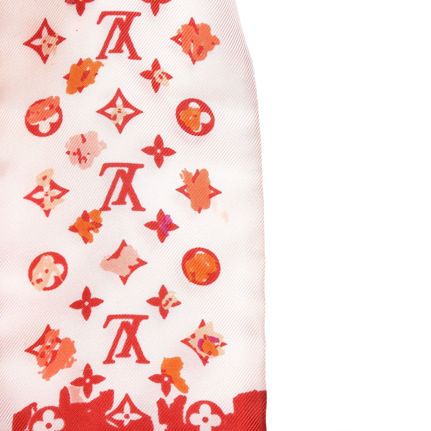 Louis Vuitton Silk Monogram Splash Bandeau Red 8 of 9