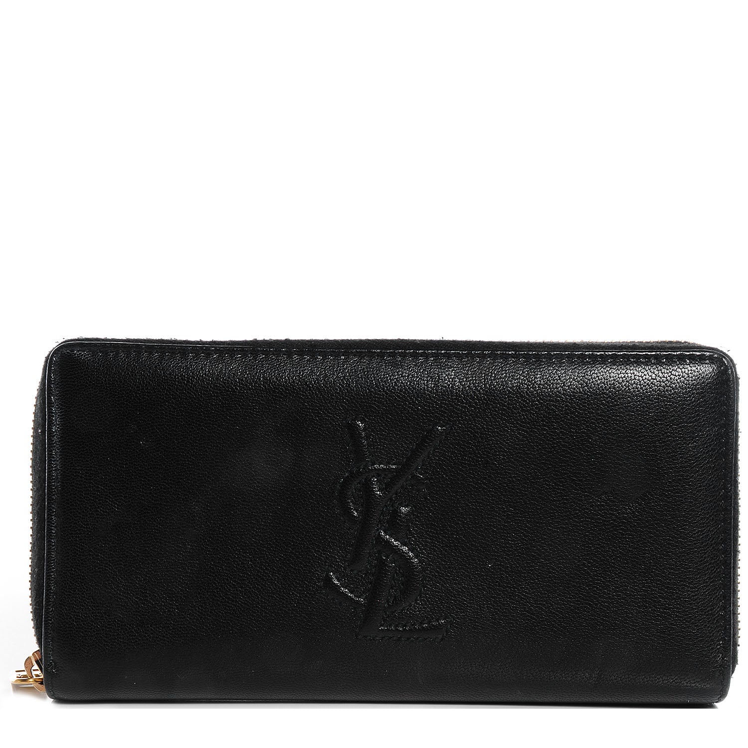 Saint Laurent Chevre Belle De Jour Zip Around Wallet Black 1 of 8