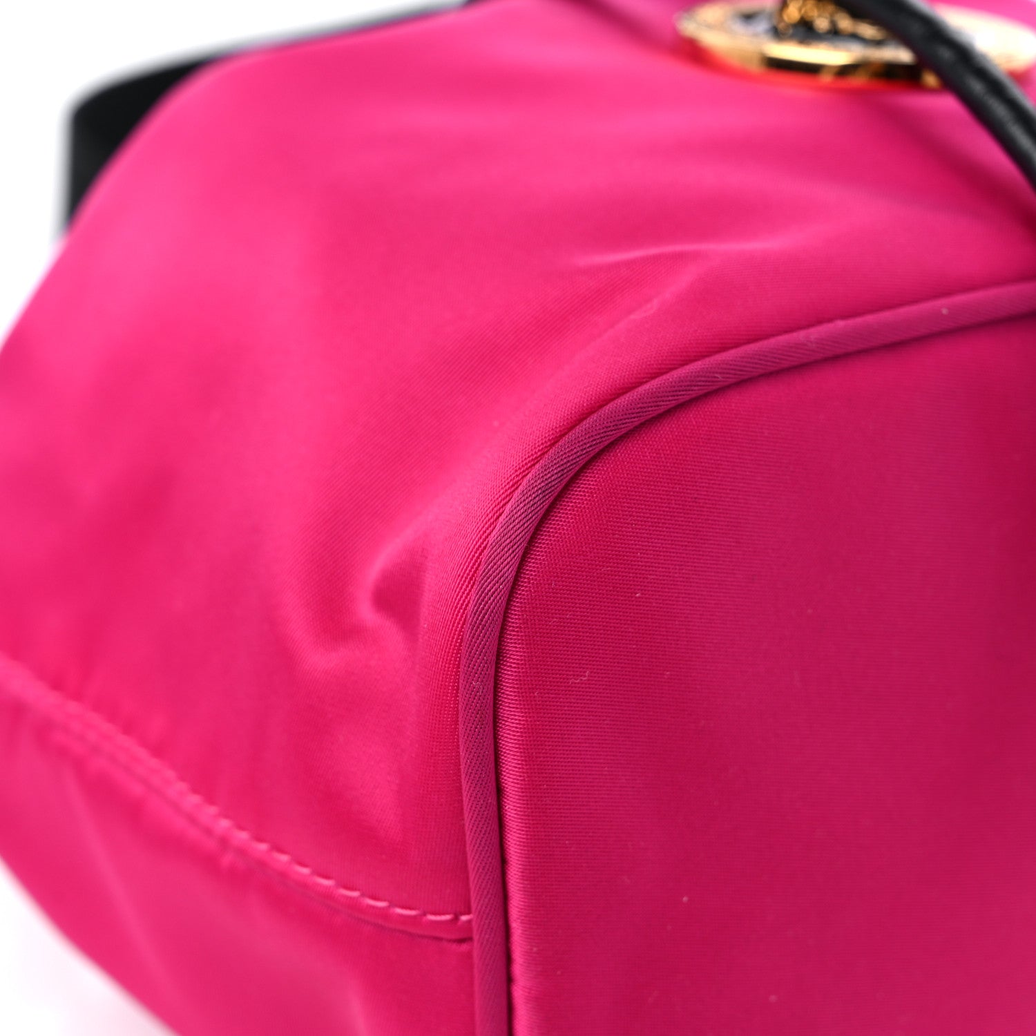 Versace NylonMedusa Drawstring Bucket Bag Dahlia Black 8 of 11