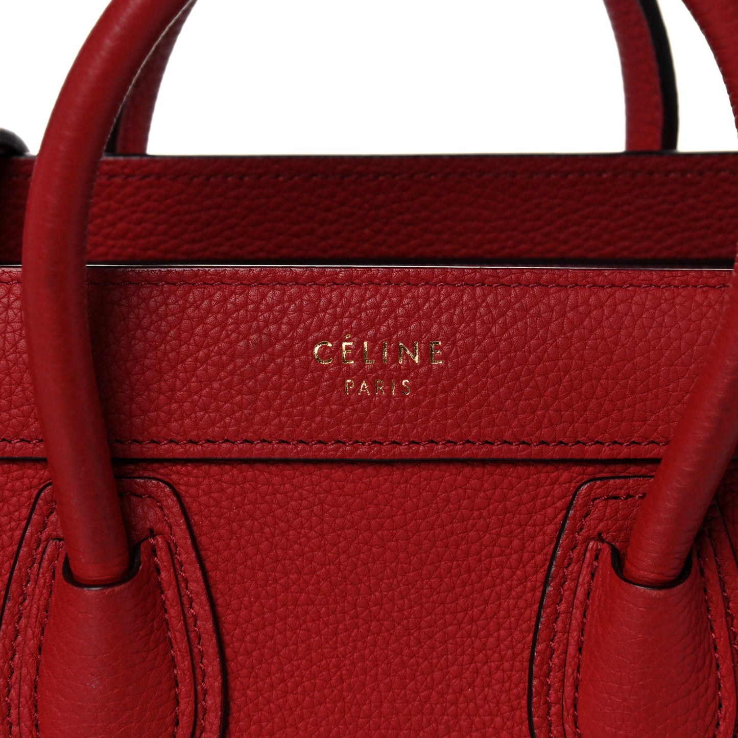 Drummed Calfskin Nano Luggage Red