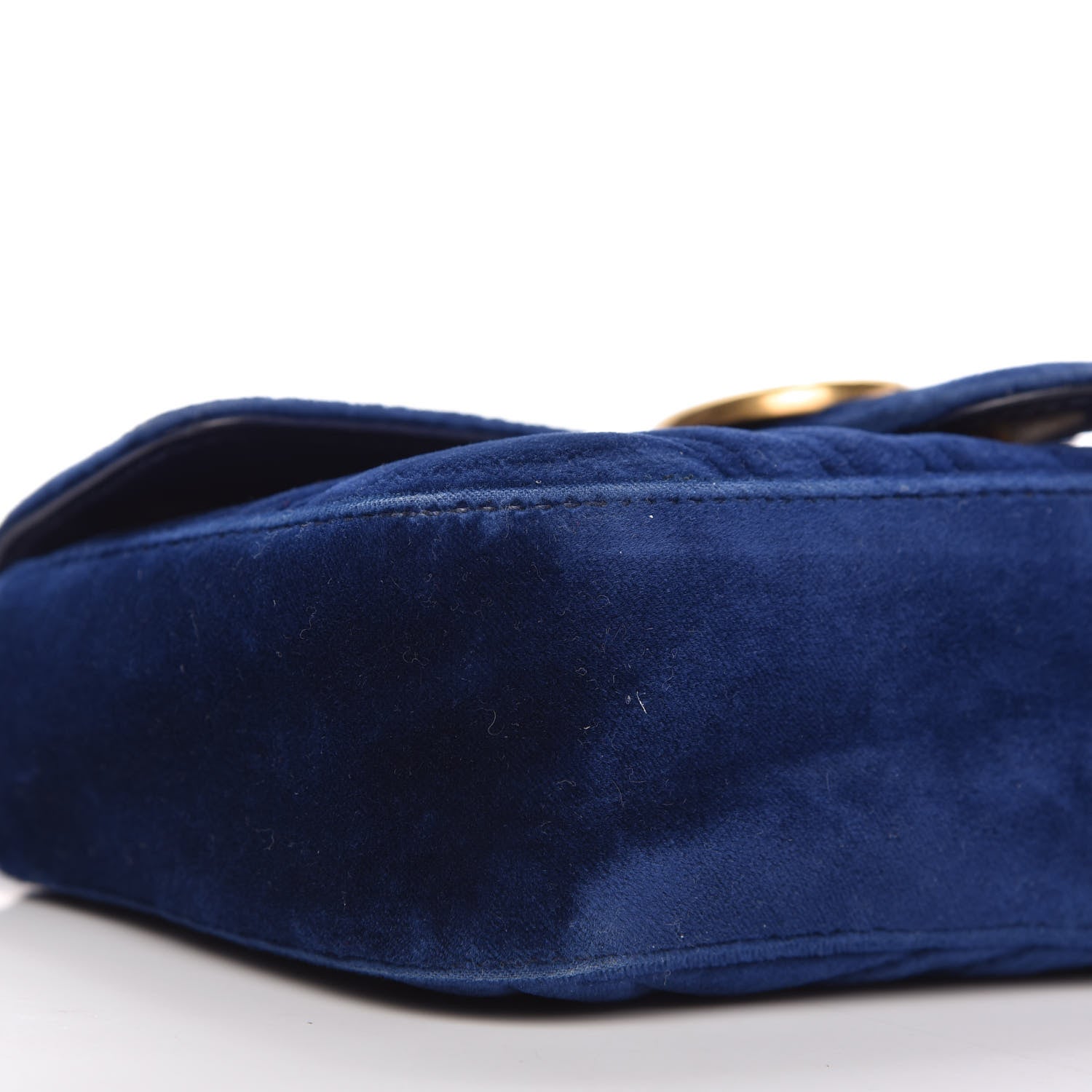 Gucci Velvet Matelasse Mini GG Marmont Shoulder Bag Cobalt Blue 6 of 10