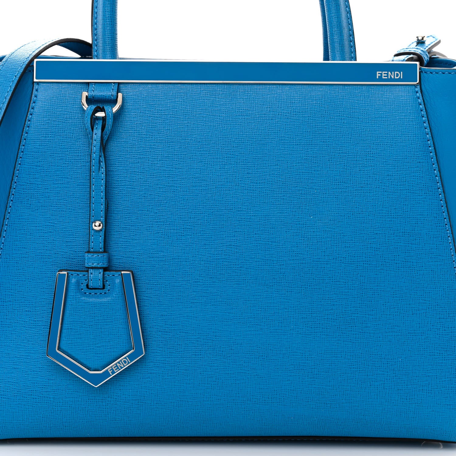 Fendi Vitello Elite Petite 2Jours Tote Blue Royal 7 of 12