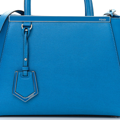 Fendi Vitello Elite Petite 2Jours Tote Blue Royal 7 of 12