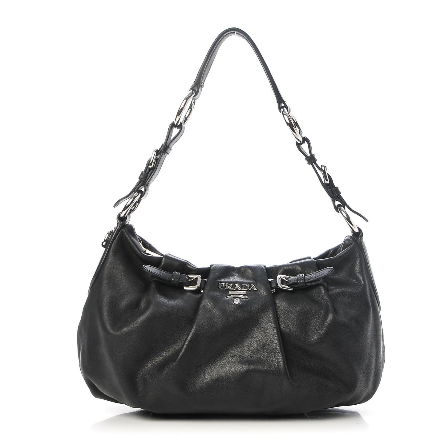 Soft Calf Pleated Hobo Black