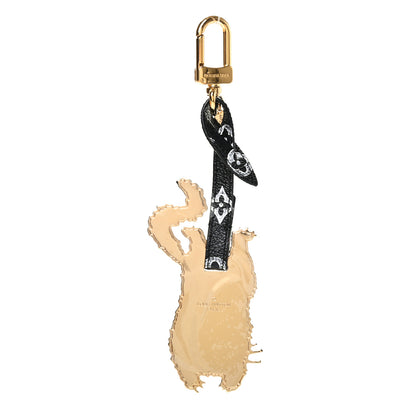 Louis Vuitton Catogram Flying Cat Bag Charm Key Holder Gold Black 3 of 4