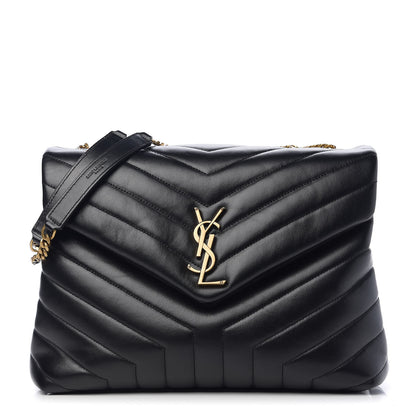 Saint Laurent Calfskin Y Quilted Monogram Medium Loulou Chain Satchel Black 1 of 9
