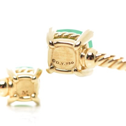 David Yurman 18K Yellow Gold Diamond Chrysoprase Chatelaine Bypass Bracelet 5 of 5