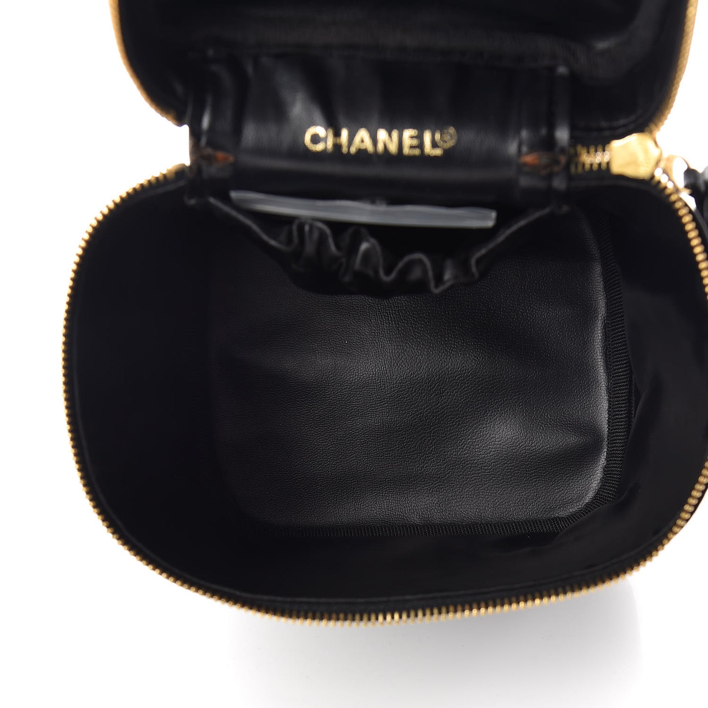 Lambskin Vanity Cosmetic Case Black