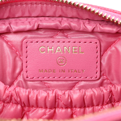 Chanel Caviar Quilted Small Curvy Pouch Cosmetic Case Pink 6 of 8
