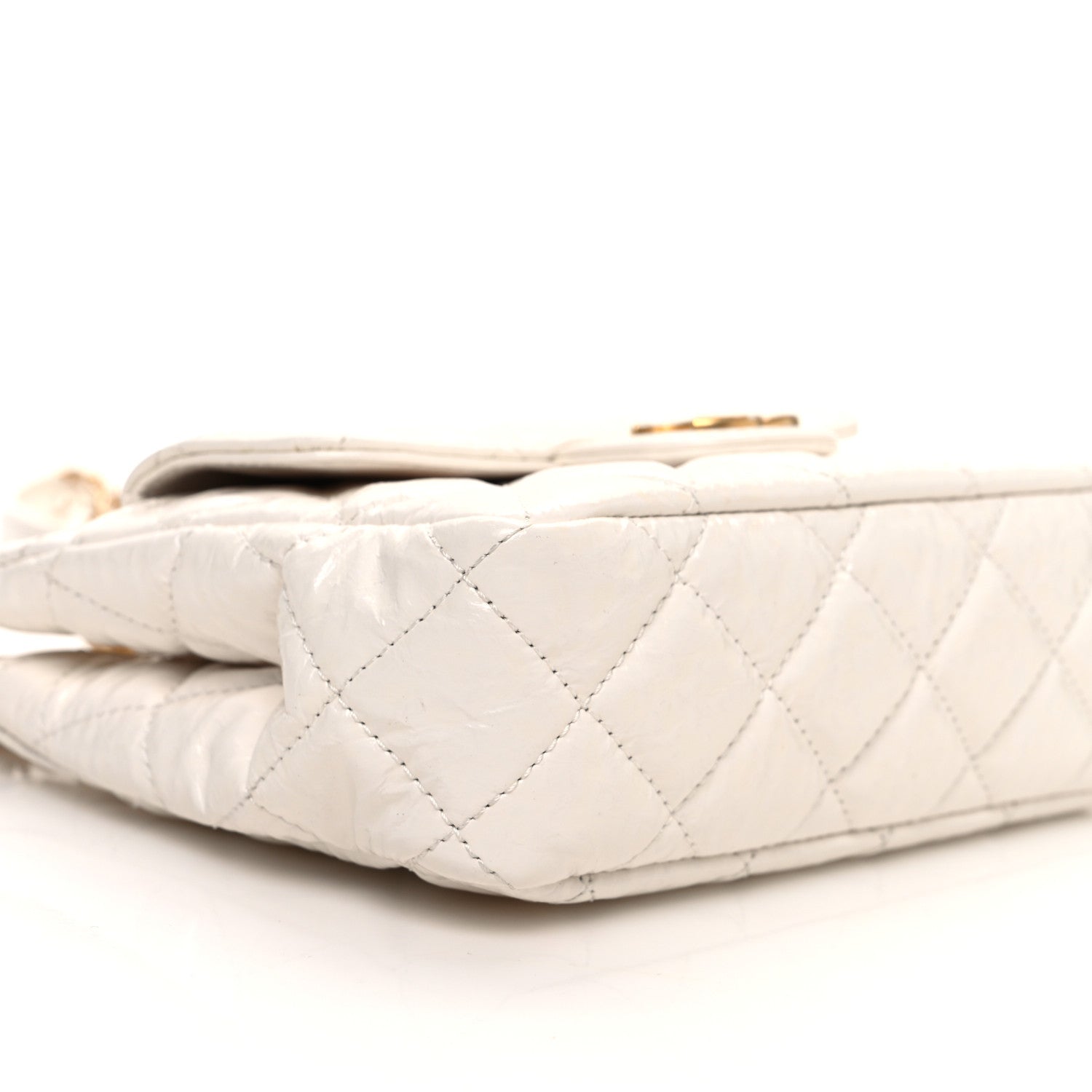 Chanel Shiny Crumpled Calfskin Quilted Small Wavy CC Hobo White 9 of 11