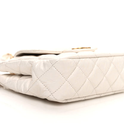 Chanel Shiny Crumpled Calfskin Quilted Small Wavy CC Hobo White 9 of 11