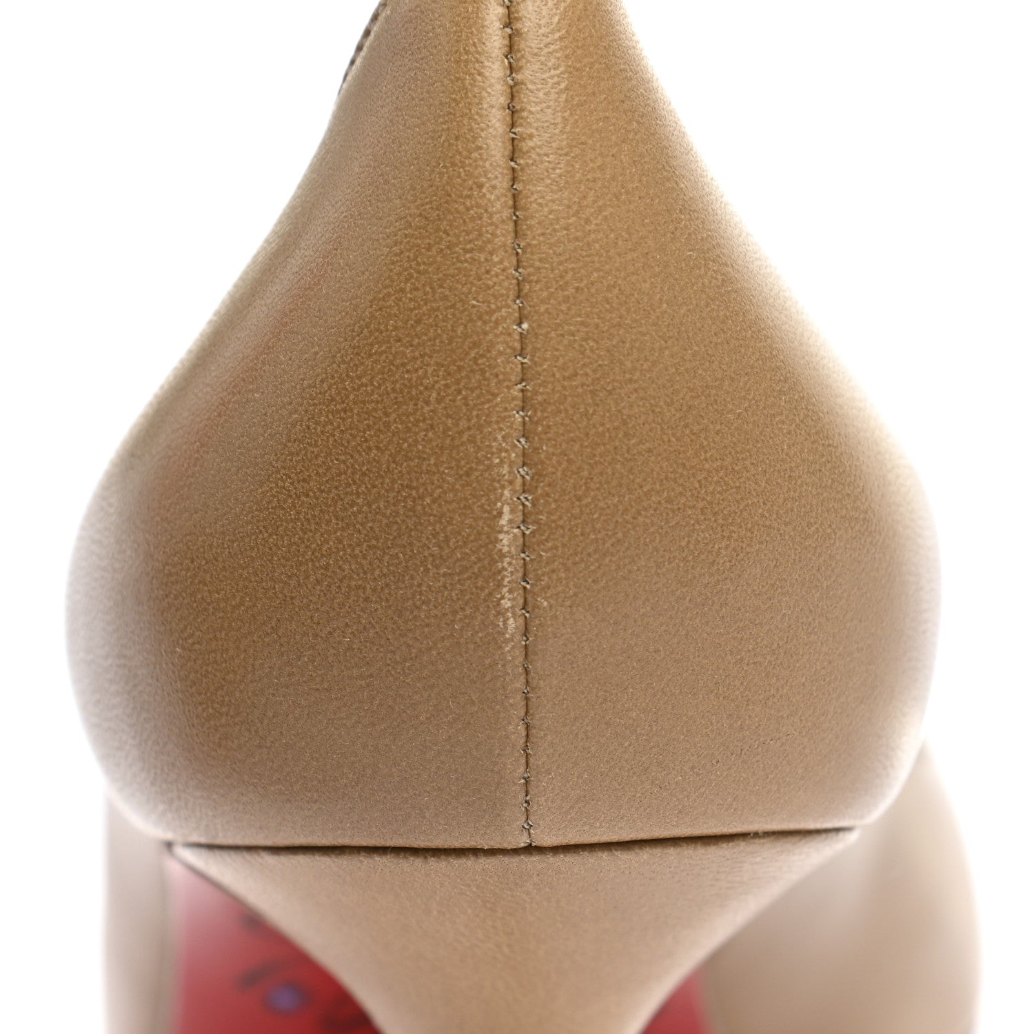 Christian Louboutin Nappa Peep Toe Pump 39.5 Tan 13 of 14