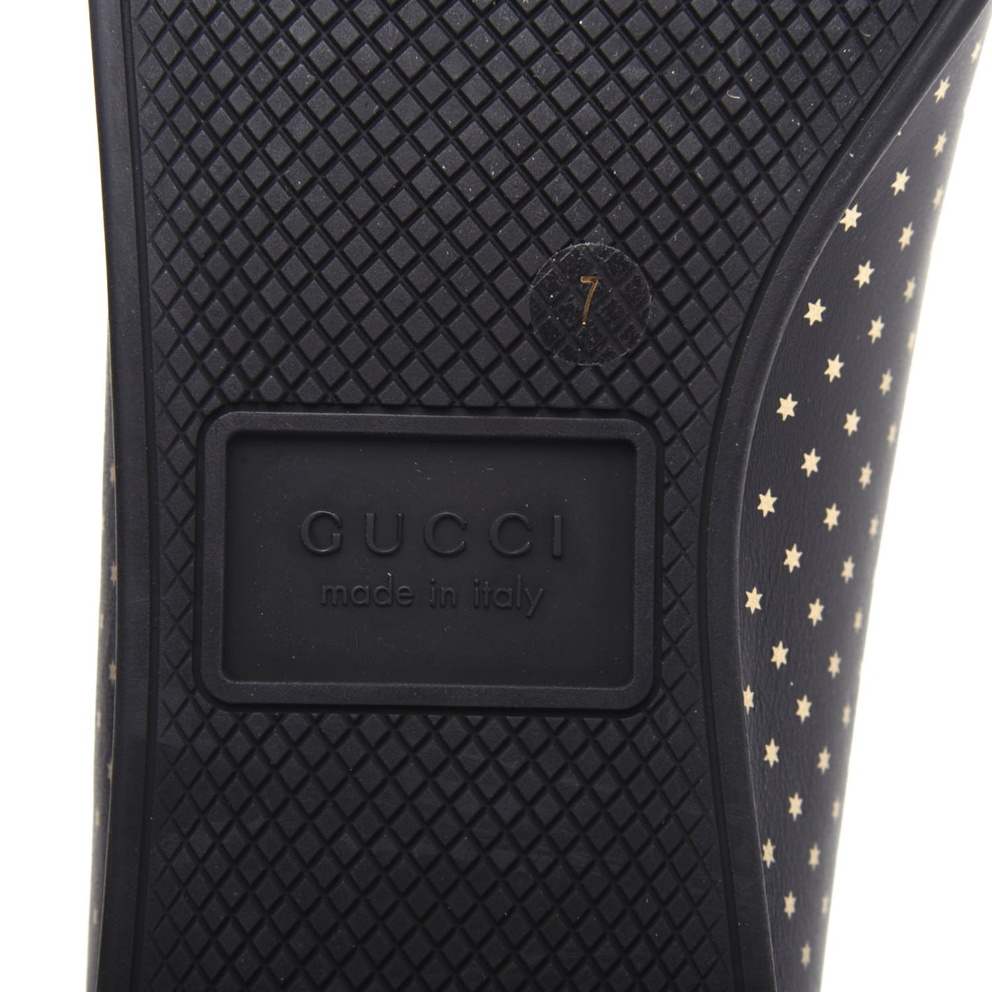 X SEGA Calfskin GUCCY Stars Mens Falacer Sneakers 7 Black
