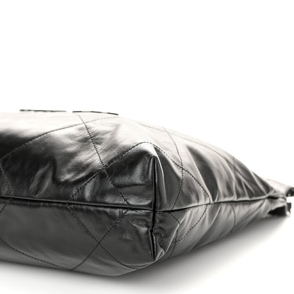 Chanel Shiny Calfskin Quilted Small Chanel 22 So Black 10 of 11