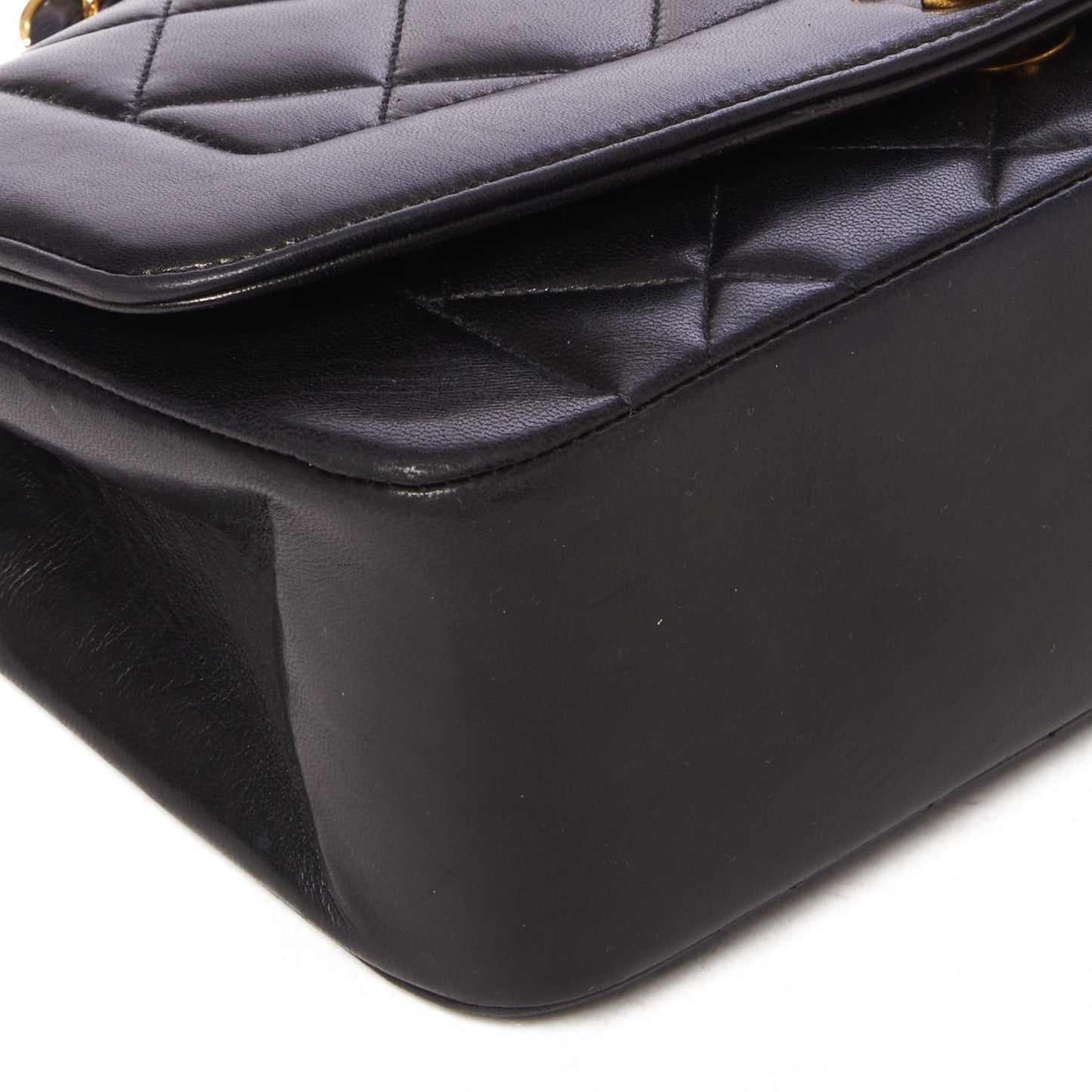 Lambskin Quilted Small Single Flap Bag Black