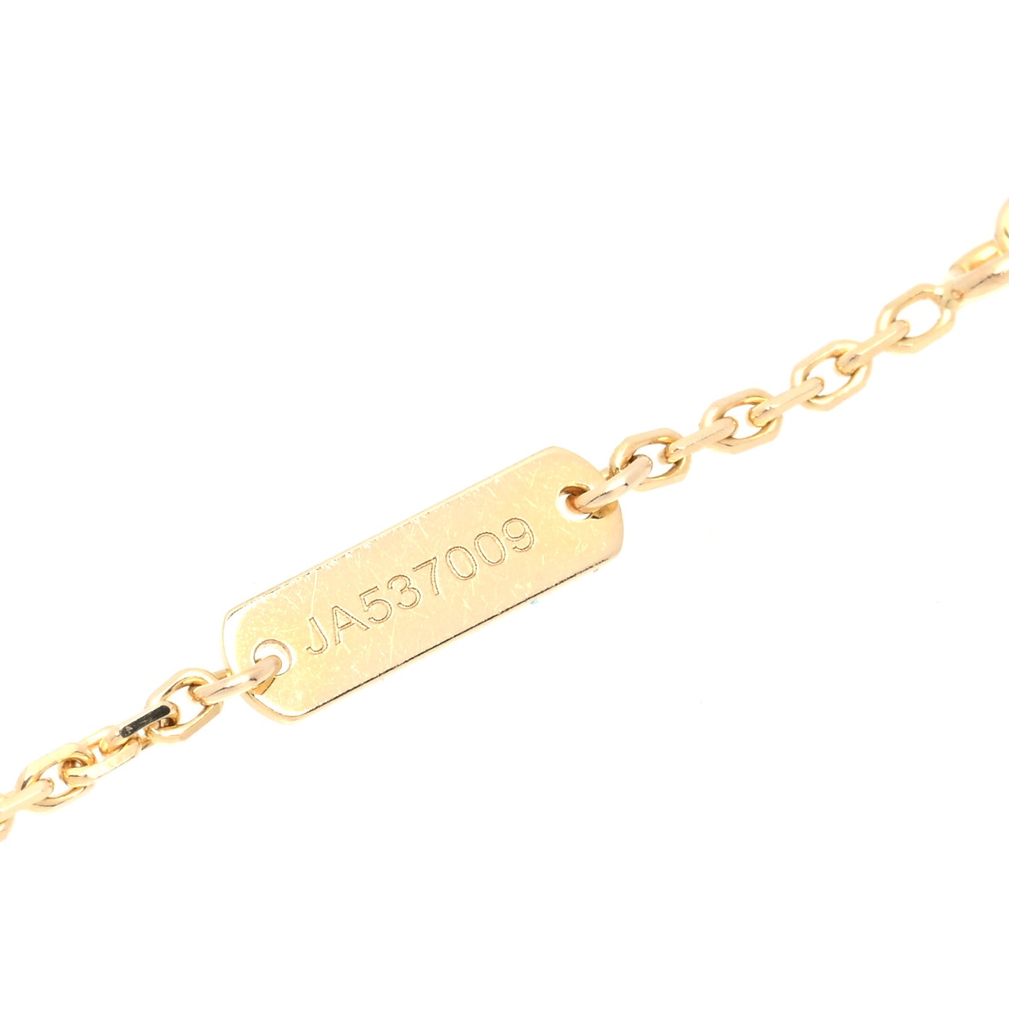 18K Yellow Gold Mother of Pearl Vintage Alhambra Pendant Necklace