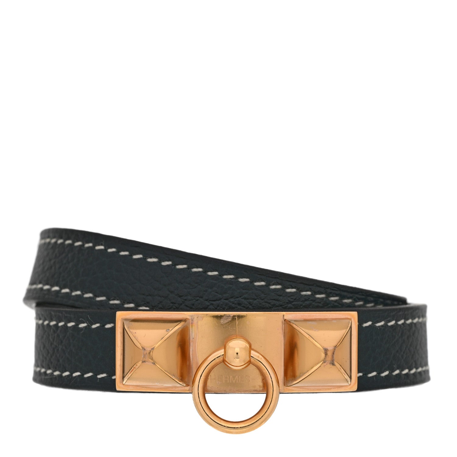 Hermes Evercolor Rivale Double Tour Bracelet T3 Vert Cypres 1 of 6