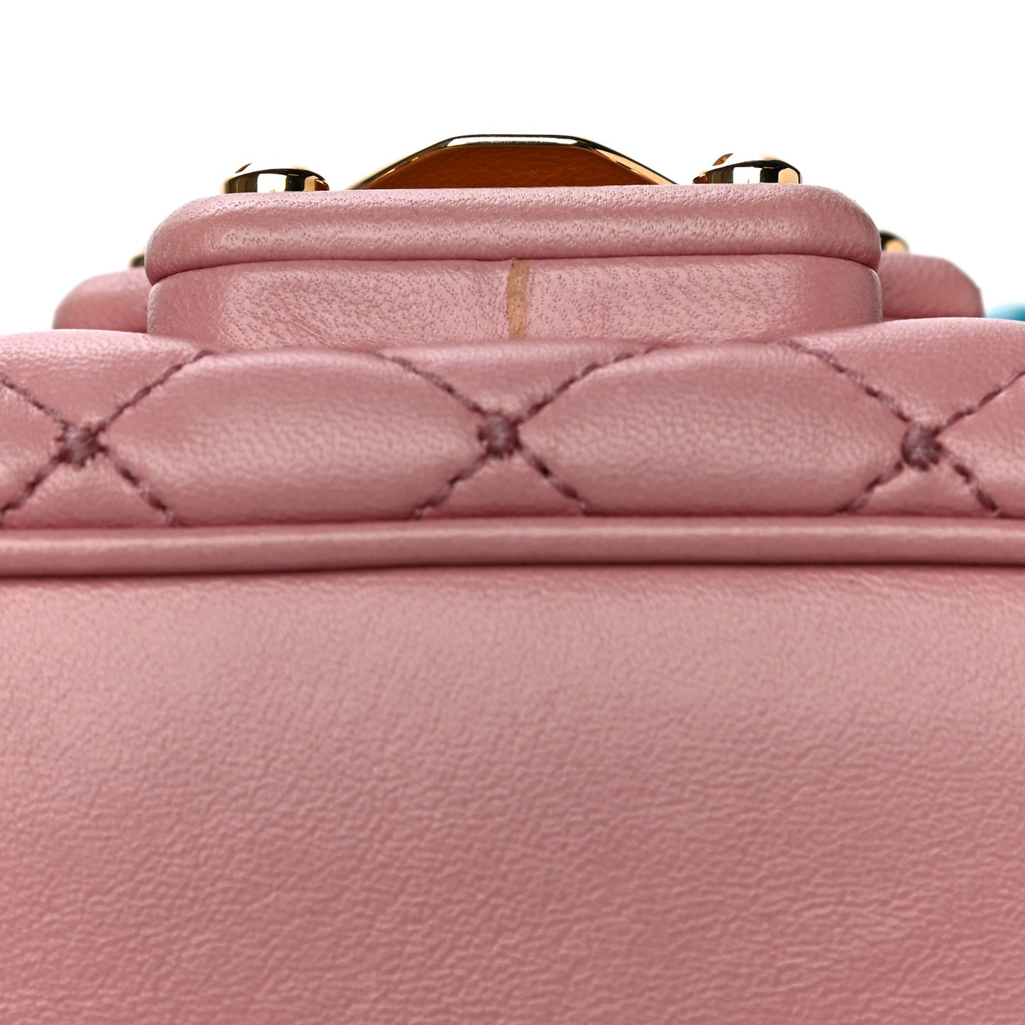 Lambskin Watersnake Embellished Lucia Shoulder Bag Rosa