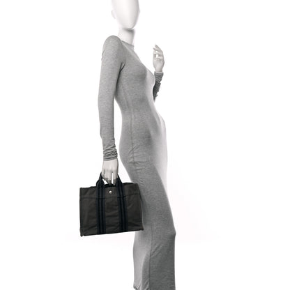 Hermes Canvas Tout Fourre PM Grey 2 of 12