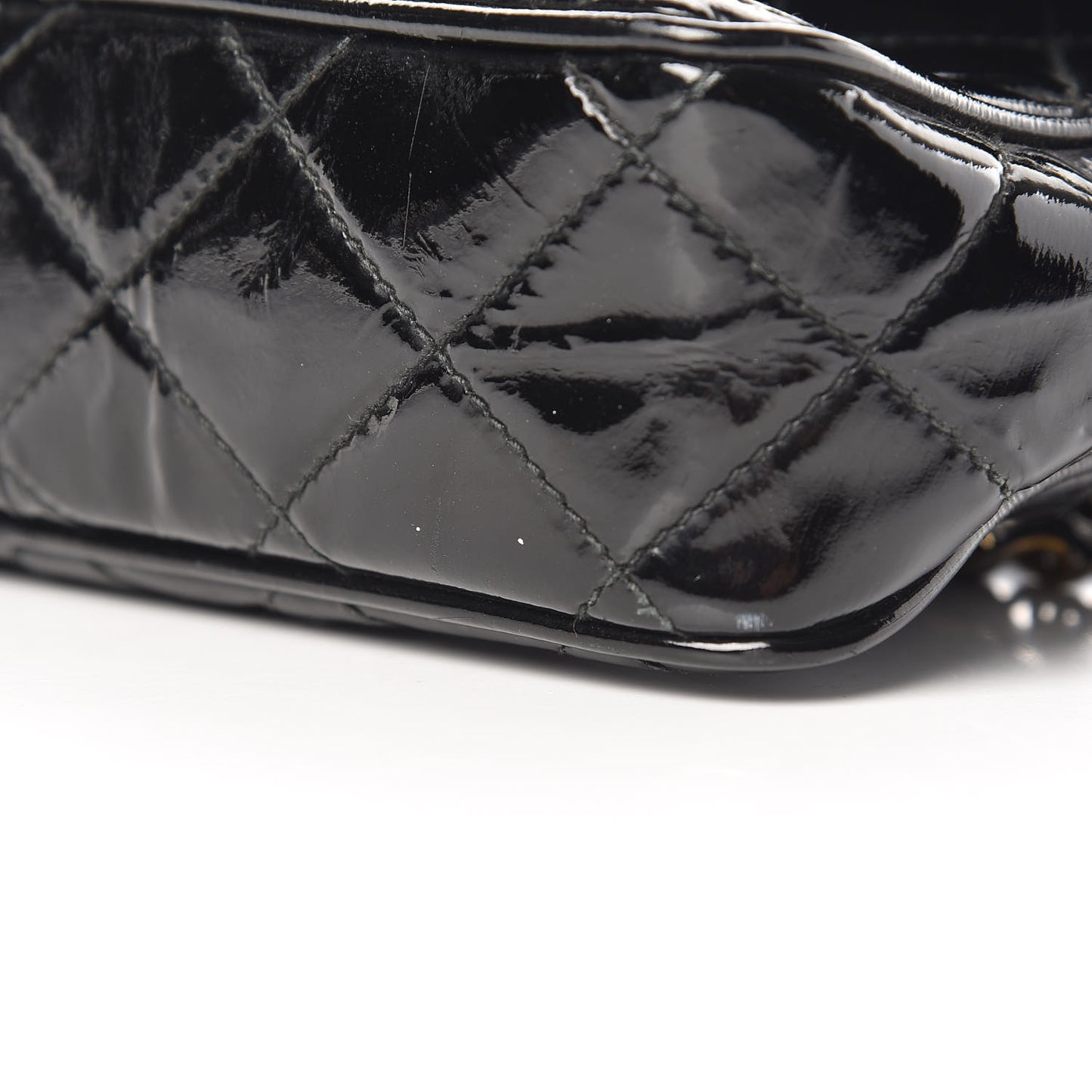 Patent Quilted Tassel Camera Case Black