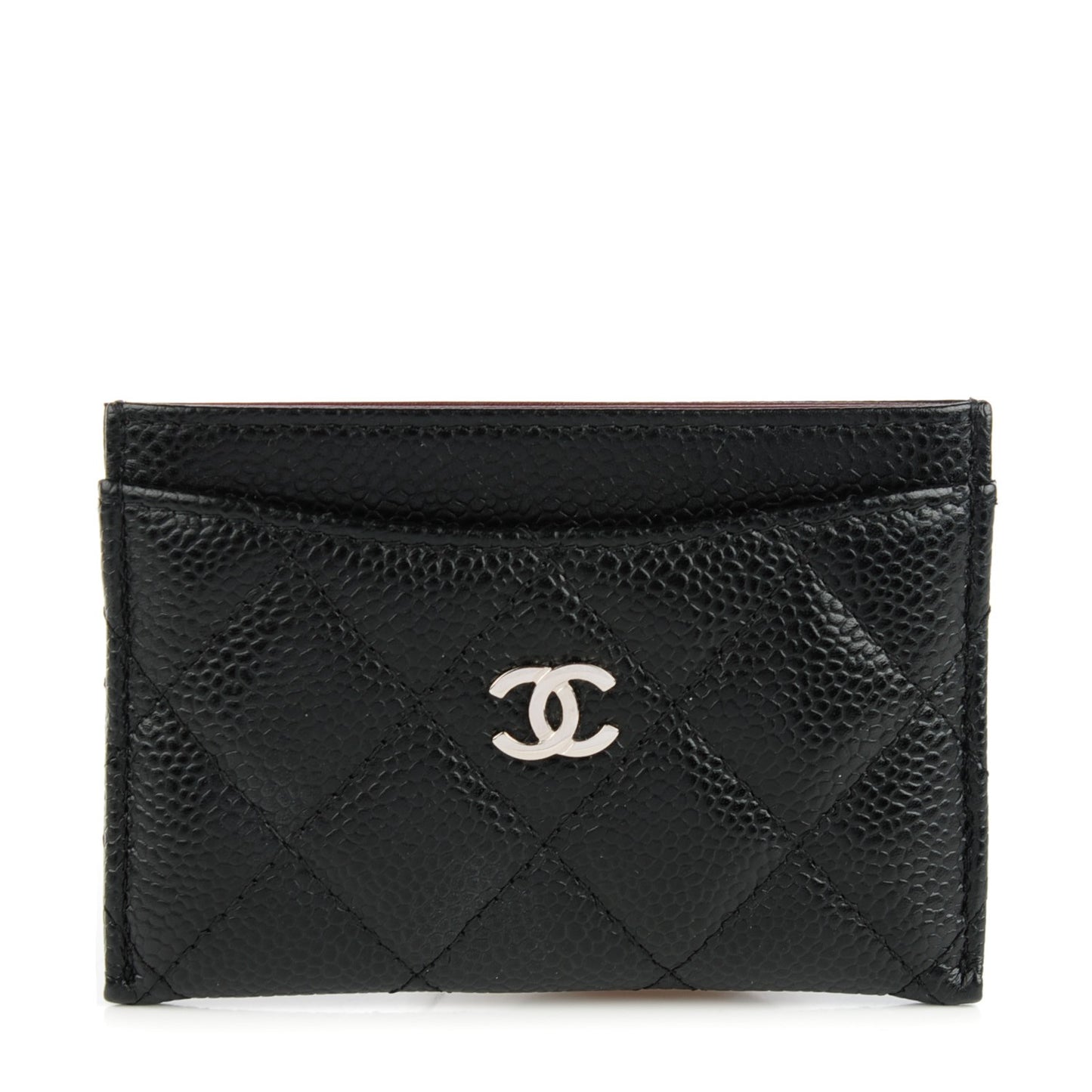 Caviar Quilted Card Holder Black