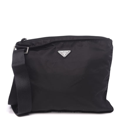 Prada Nylon Vela Flat Messenger Bag Black 1 of 10