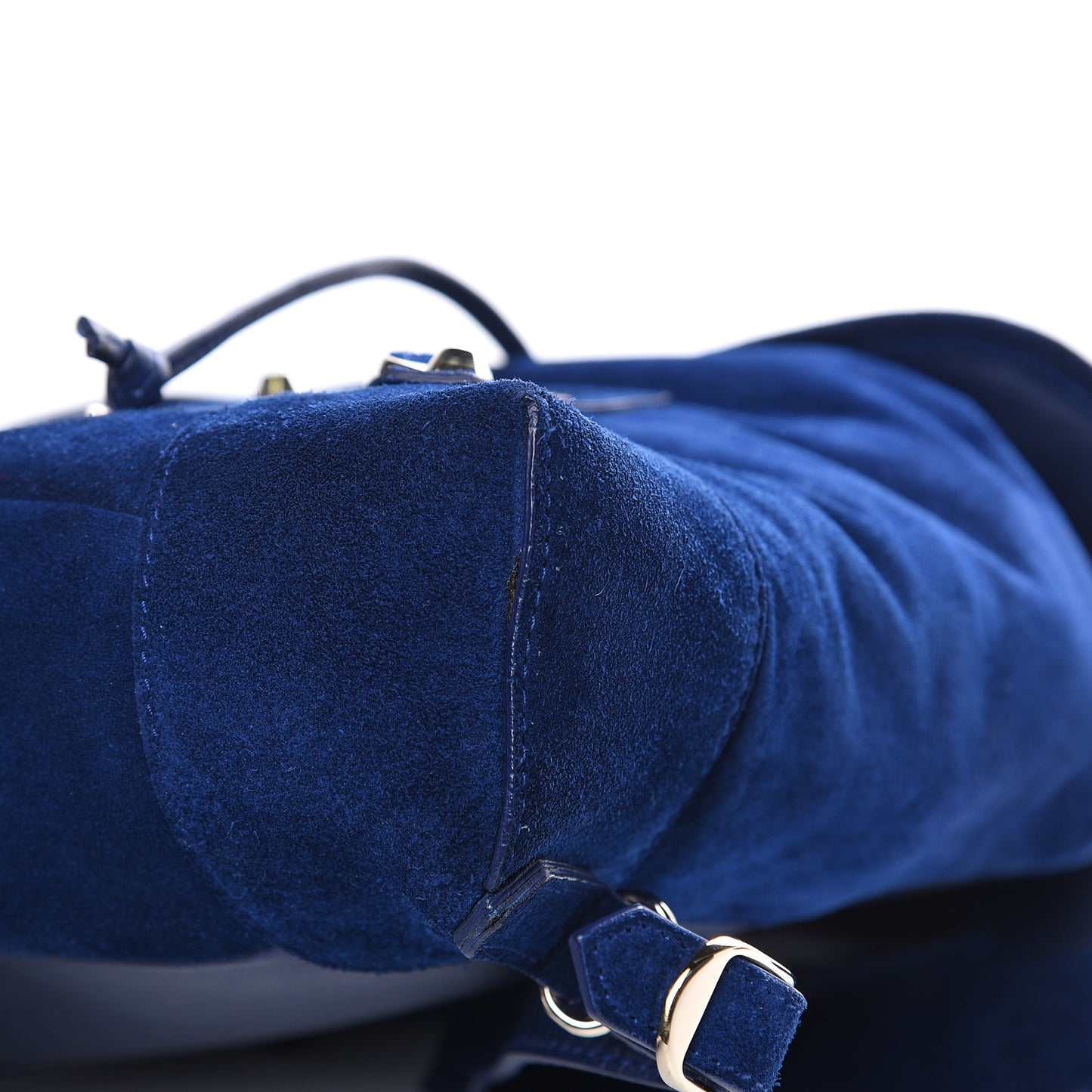 Baby Daim Suede Classic Hardware Traveler Backpack Bleu Pacifique
