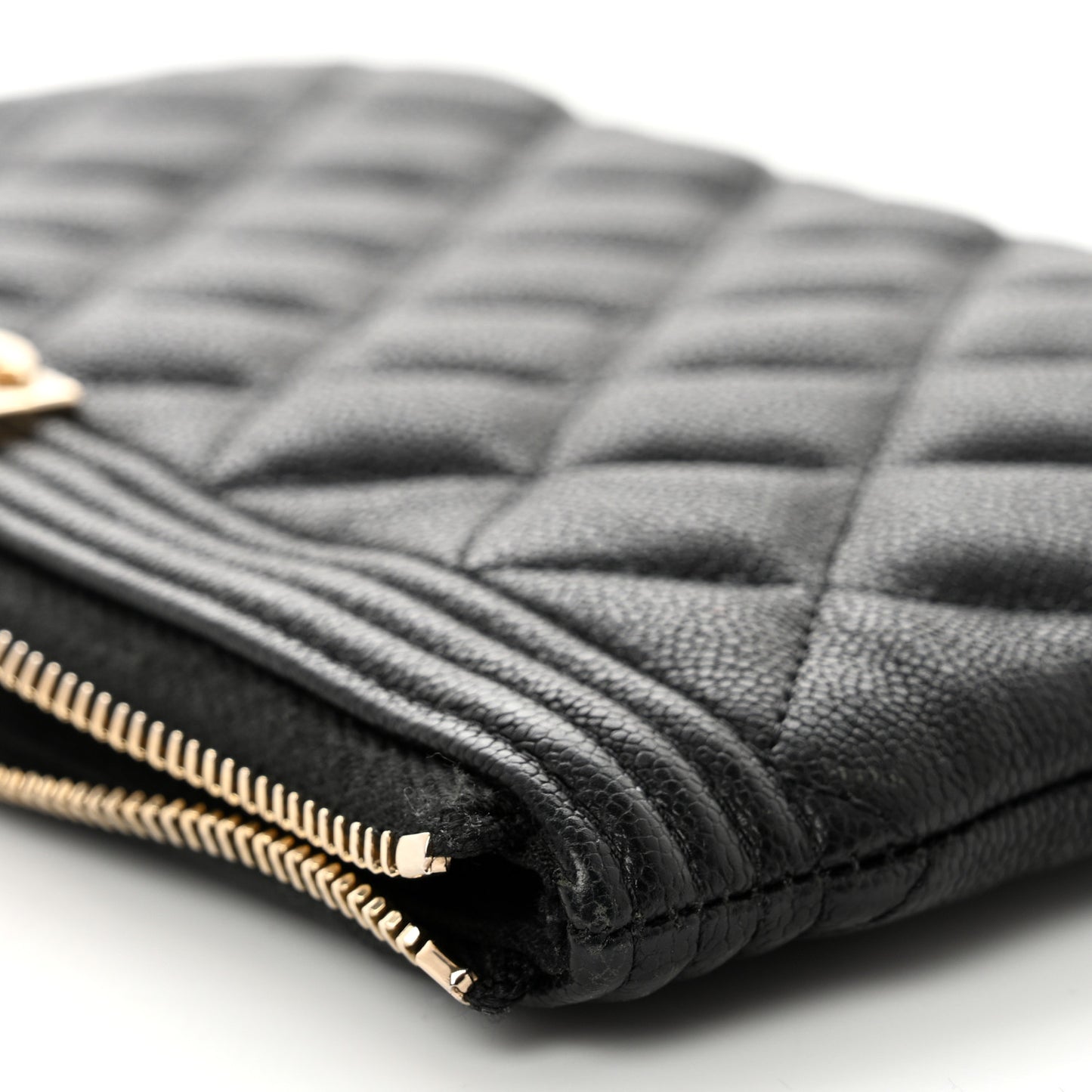 Caviar Quilted Small Boy Cosmetic Case Black