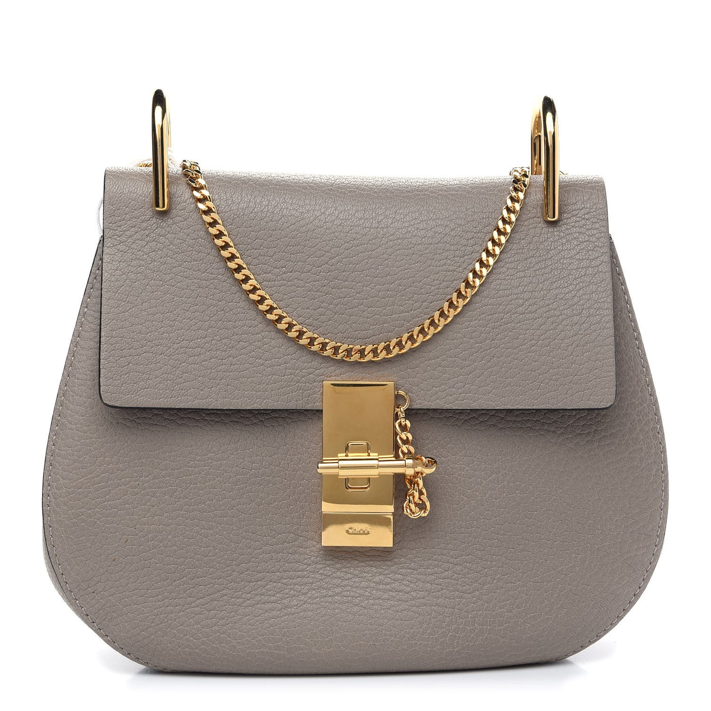 Grained Lambskin Drew Shoulder Bag Motty Grey