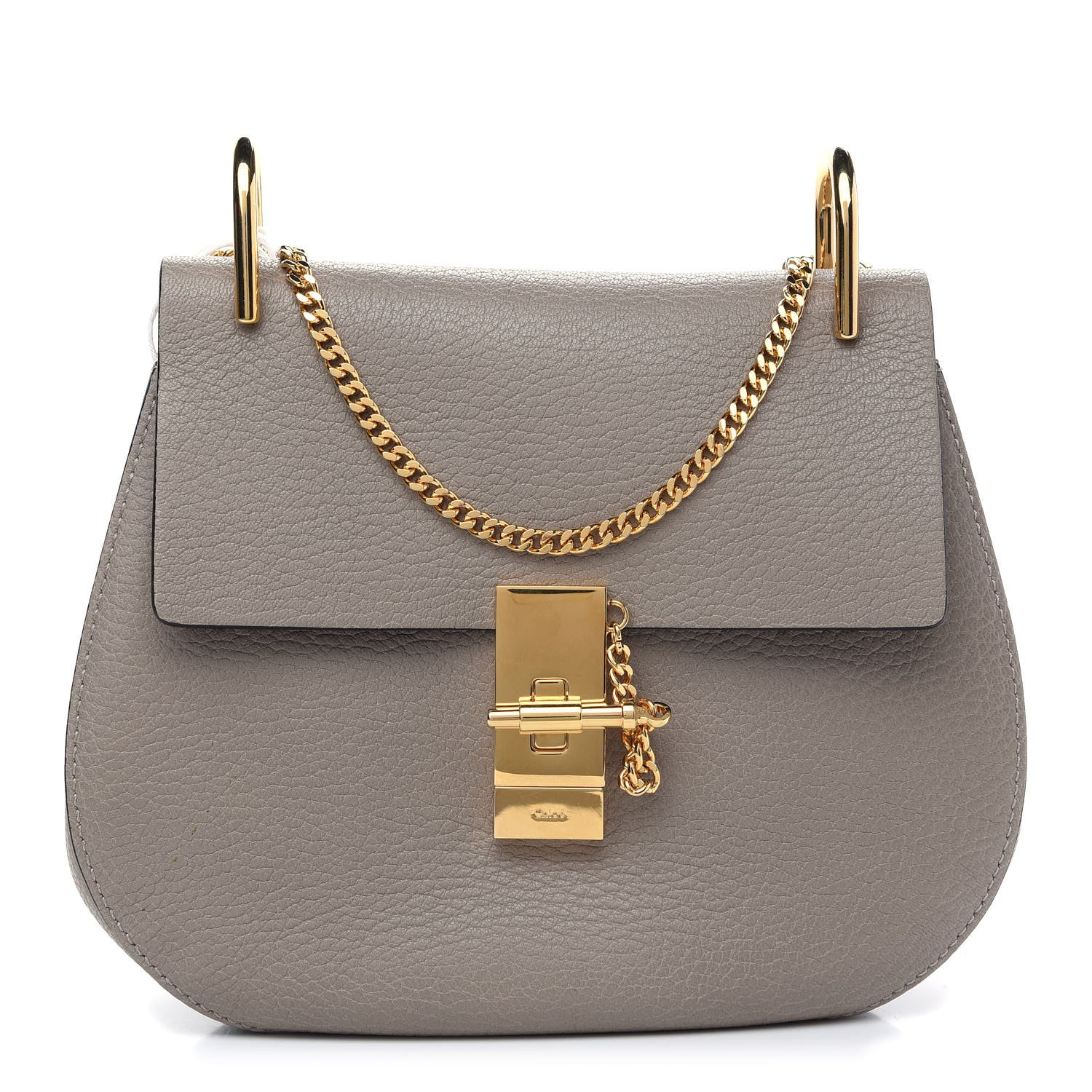 Chloe Grained Lambskin Drew Shoulder Bag Motty Grey 1 of 8