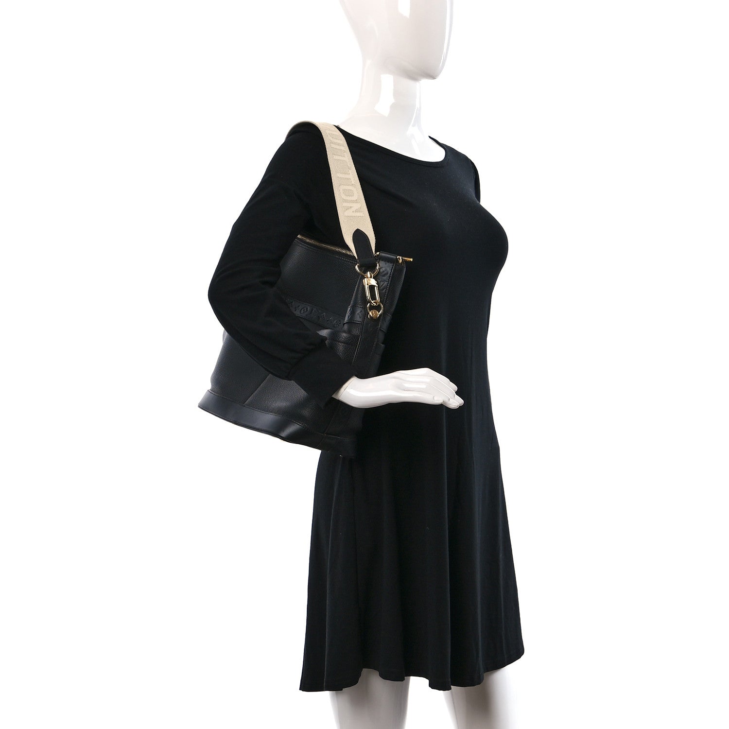 Louis Vuitton Calfskin Cruiser GM Black 2 of 8