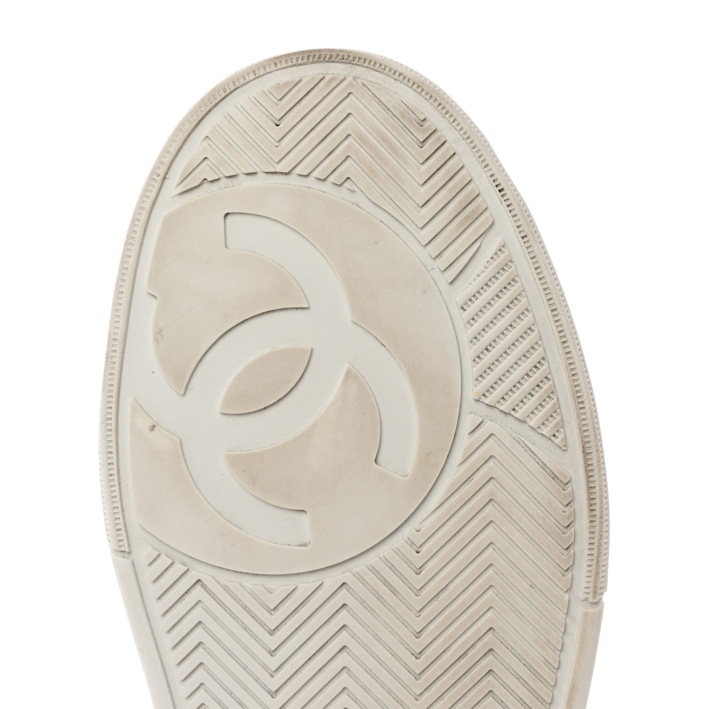 Calfskin Womens CC Logo Sneakers 37 White
