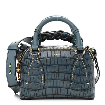 Chloe Calfskin Crocodile Embossed Small Daria Blue 1 of 11