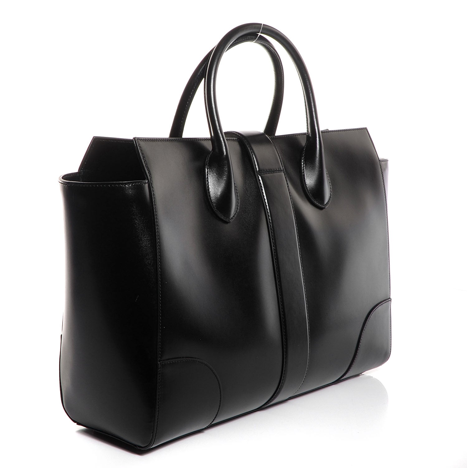 Gucci Calfskin Large Lady Buckle Top Handle Bag Black 3 of 7