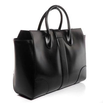 Gucci Calfskin Large Lady Buckle Top Handle Bag Black 3 of 7