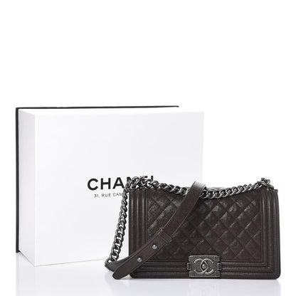 Chanel Caviar Quilted Medium Boy Flap Brown 8 of 8