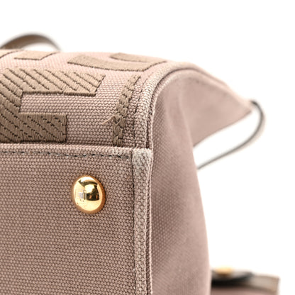 Fendi Canvas Vitello King FF Embroidered Medium Peekaboo X-Tote Tartufo 11 of 14