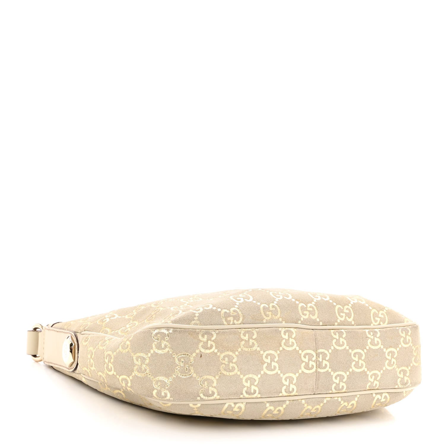 Gucci Suede GG Monogram Small Charmy Hobo Off White Gold 4 of 12