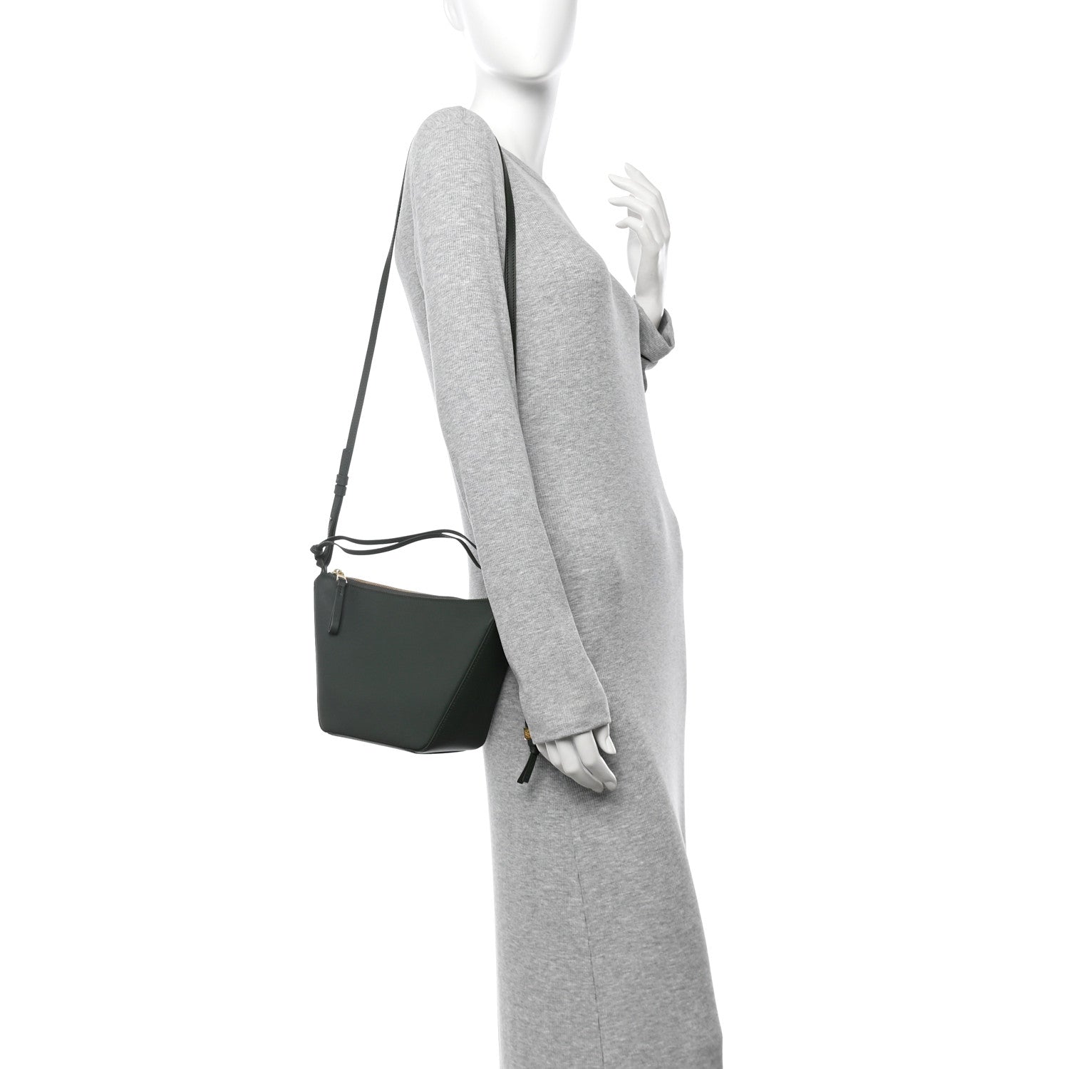 Loewe Calfskin Mini Hammock Hobo Bottle Green 2 of 10