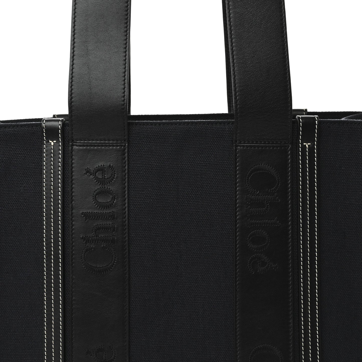 Calfskin Linen Medium Woody Tote Deep Denim