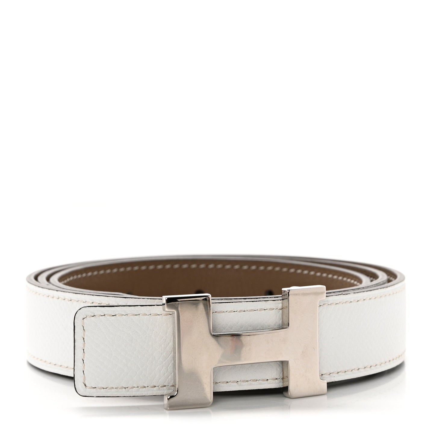 Swift Epsom 24mm Mini H Belt 85 34 Etoupe White