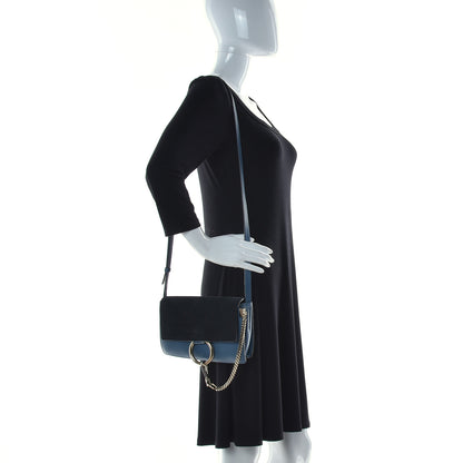 Chloe Suede Calfskin Small Faye Shoulder Bag Summer Blue Intense Green 2 of 10